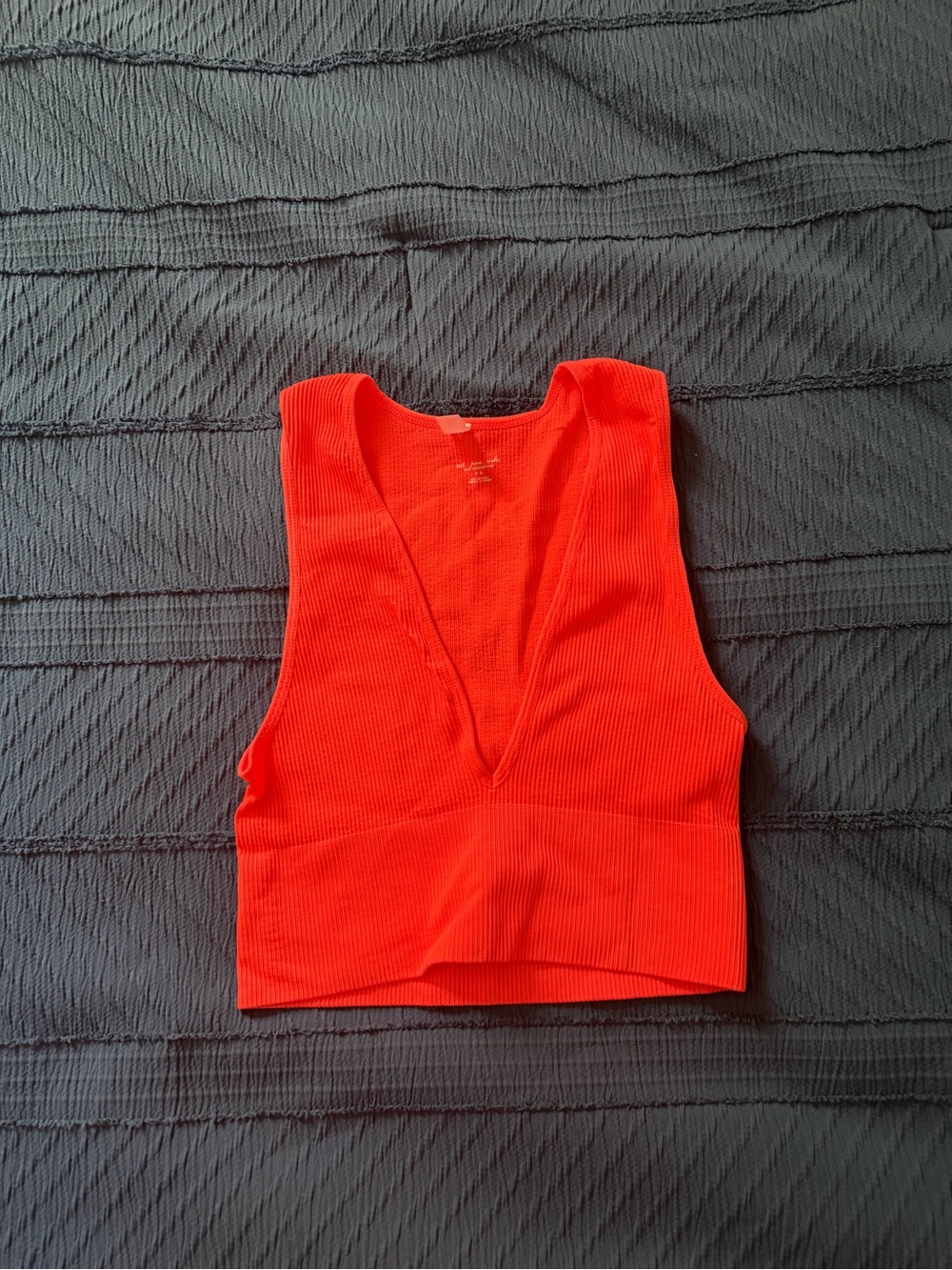 Urban Outfitters Women’s Ribbed V-Neck Crop Top - Orange